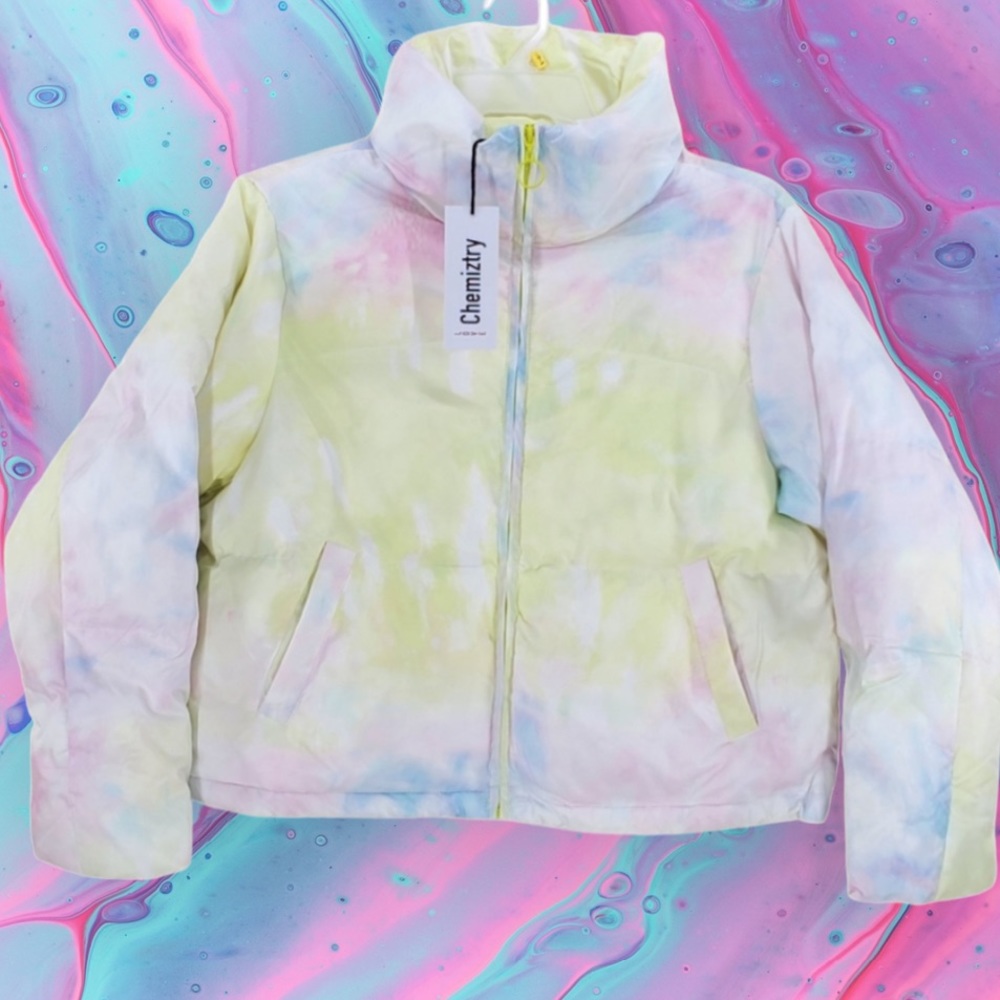 Love Chemiztry Women's Tie Dye Winter Puffer Coat